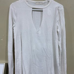 Long sleeve white sweater